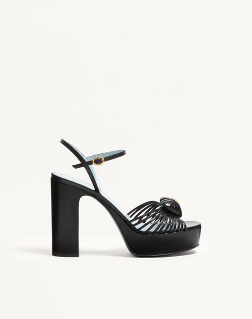 Valentino Garavani - Coeur Royal Platform Sandal In Kidskin 115mm - Black - Woman - Sandals